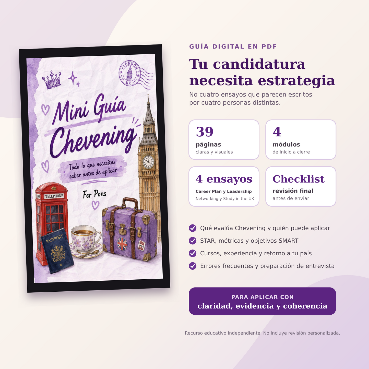 Guía Chevening: estrategia, ensayos y candidatura
